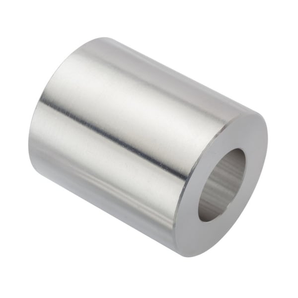 Spacer, 3/4 Screw Size, Plain Aluminum, 1-3/4 Overall Lg, 3/4 in Inside Dia