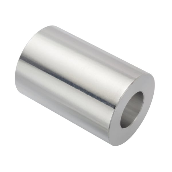 Spacer, 3/4 Screw Size, Plain Aluminum, 2-1/4 Overall Lg, 3/4 in Inside Dia