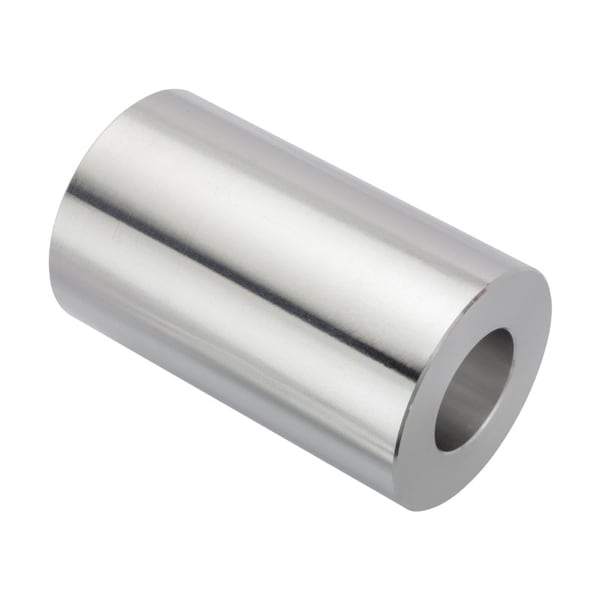 Spacer, 3/4 Screw Size, Plain Aluminum, 2-1/2 Overall Lg, 3/4 in Inside Dia