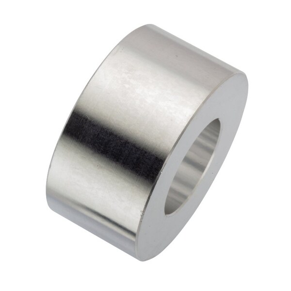 Spacer, 1 Screw Size, Plain Aluminum, 1 Overall Lg, 1 in Inside Dia