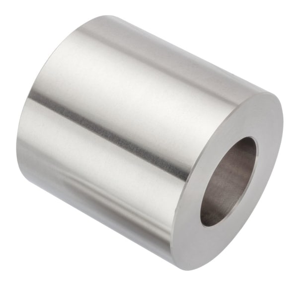 Spacer, 1 Screw Size, Plain 18-8 Stainless Steel, 2 Overall Lg, 1 in Inside Dia