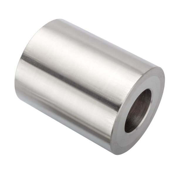 Spacer, 1 Screw Size, Plain 18-8 Stainless Steel, 2-1/2 Overall Lg, 1 in Inside Dia