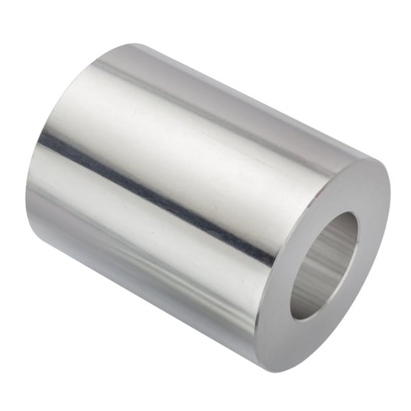 Spacer, 1 Screw Size, Plain Aluminum, 2-1/2 Overall Lg, 1 in Inside Dia