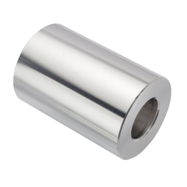 Spacer, 1 Screw Size, Plain Aluminum, 1/2 Overall Lg, 1 in Inside Dia
