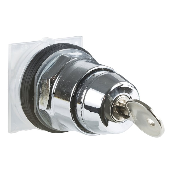 Key selector switch head, Harmony 9001K, metal, key switch, 30mm, key 455, 2 positions, stay put