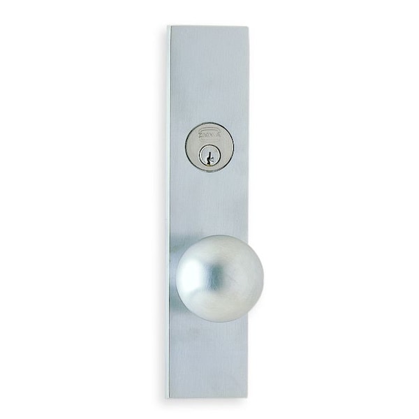 LH SGL CYL 212BS Mort Stainless 198 Knob 12000 Plate Satin Chrome