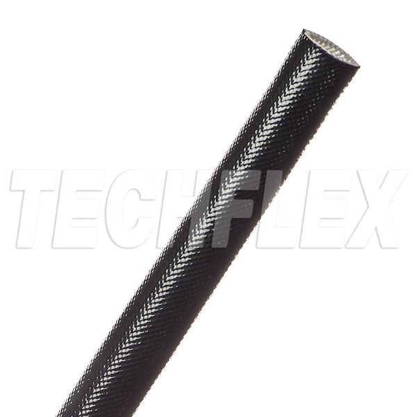 Braided Cable Sleeve, 3/8 in Inside Dia., 50 ft, Acrylic Fiberglass, Black