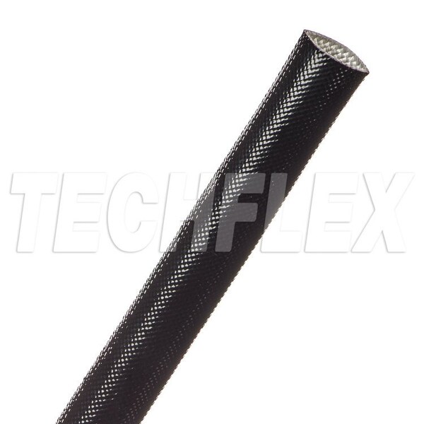 Braided Cable Sleeve, 7/16 in Inside Dia., 50 ft, Acrylic Fiberglass, Black