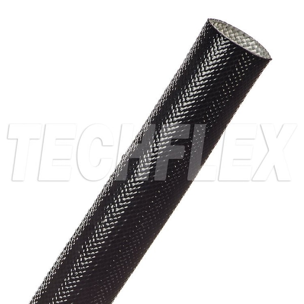 Braided Cable Sleeve, 3/4 in Inside Dia., 50 ft, Acrylic Fiberglass, Black