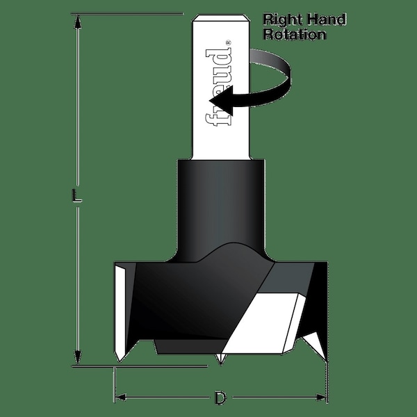 Cylinder (Hinge) Bit, 16mm dia.