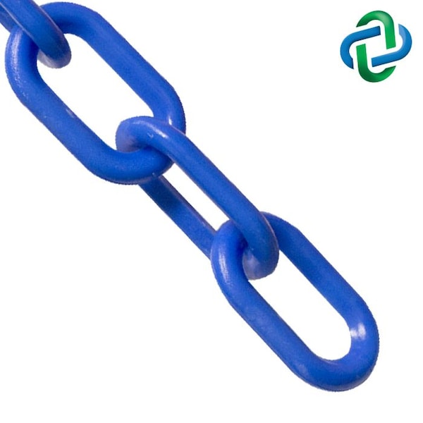 Blue Plastic Chain 4"(#12,102 mm)x100