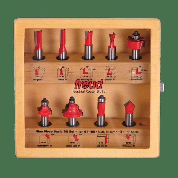 Piece Basic Bit Set (1/2" Shank), 9