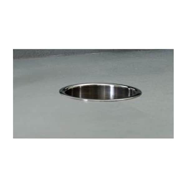 32 gal Round Indoor Metal Can, Silver, Stainless Steel