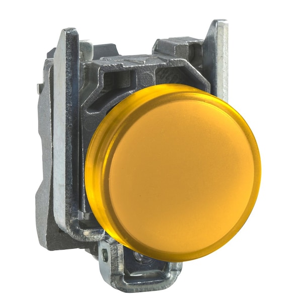 Pilot light, Harmony XB4, metal, orange, 22mm, universal LED, plain lens, 230.240V AC