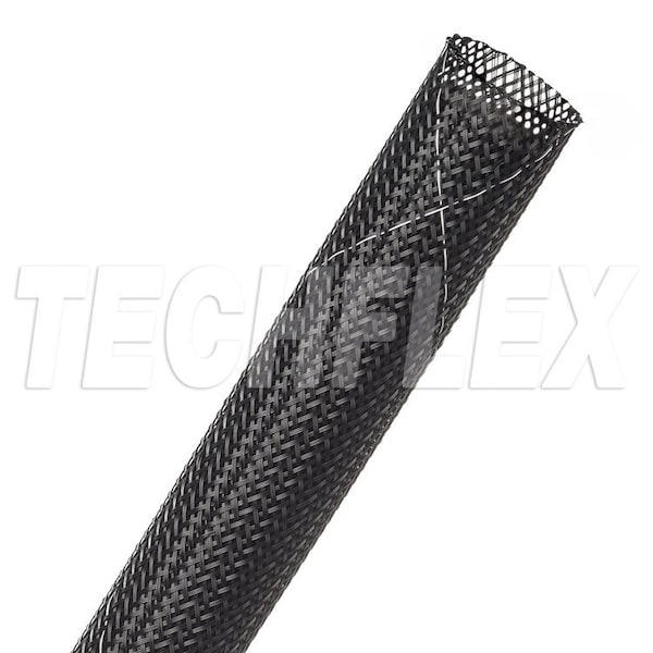 Braided Cable Sleeve, 3/4 in Inside Dia., 1 in Max Bundle Dia., 75 ft, Black; White