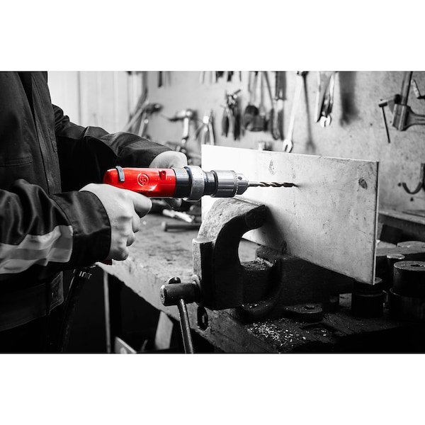 1/2 Inch Air Drill, Reversible, Keyed Chuck, 0.55 HP / 410 W Torque 18.6 ft. lbf / 25.2 Nm - 500 RPM