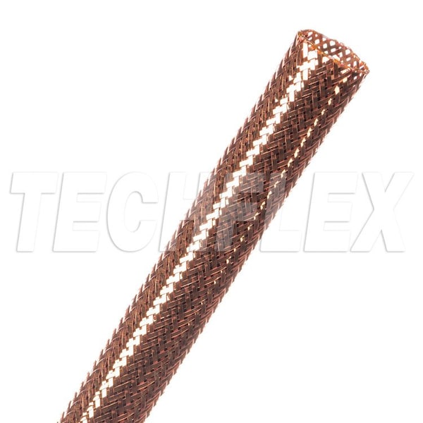 Braided Cable Sleeve, 1/2 in Inside Dia., 3/4 in Max Bundle Dia., 80 ft, Copper