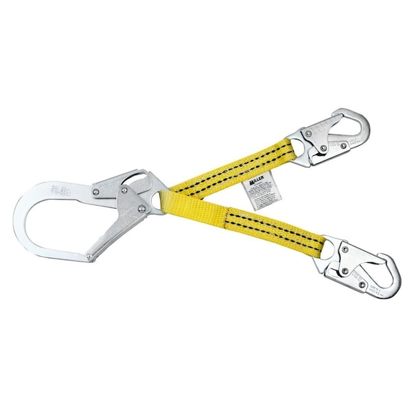 Ansi Z359-2007 Compliant Web Positioning Assembly W/2-1/4 In Locking Rebar Snap Hook - 3 Ft