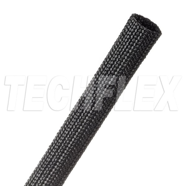 Braided Cable Sleeve, 1/2 in Inside Dia., 50 ft, Nylon, Black