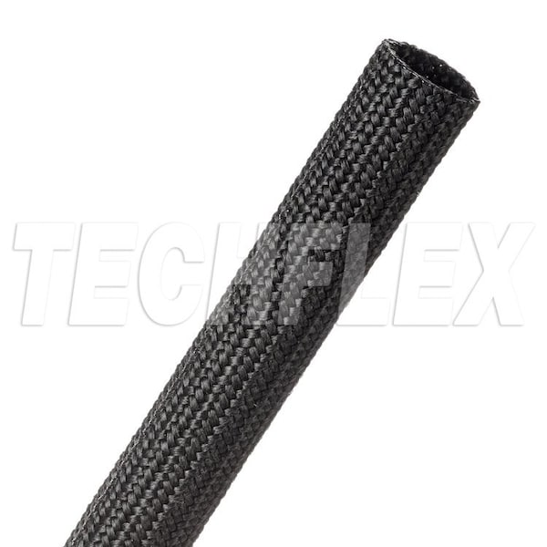 Braided Cable Sleeve, 5/8 in Inside Dia., 50 ft, Nylon, Black