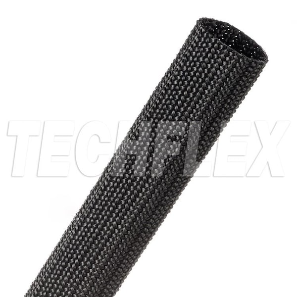 Braided Cable Sleeve, 7/8 in Inside Dia., 50 ft, Nylon, Black