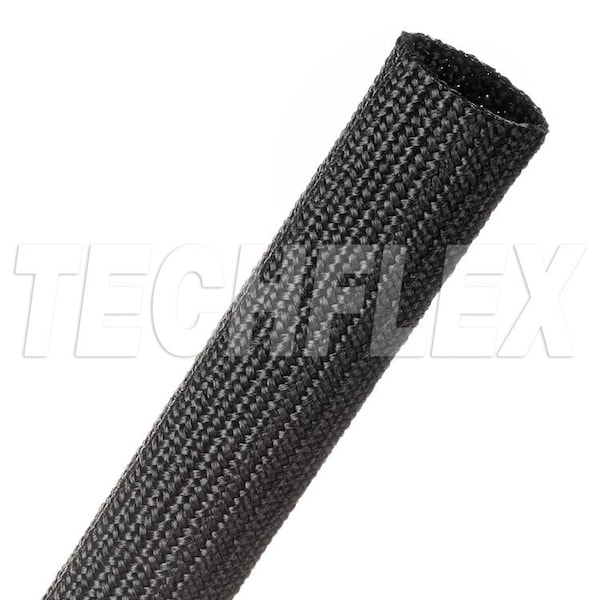 Braided Cable Sleeve, 1 in Inside Dia., 50 ft, Nylon, Black