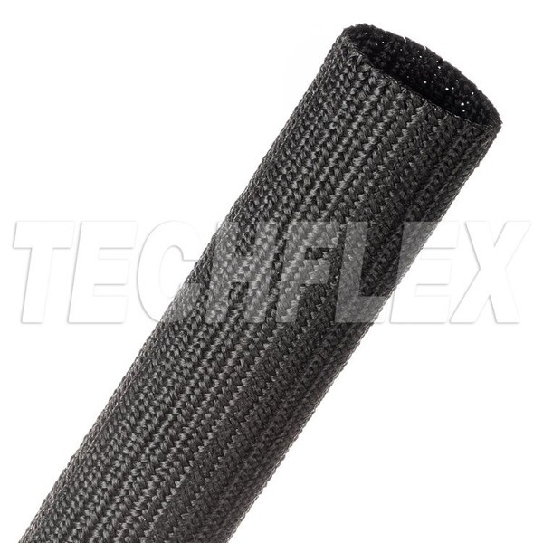 Braided Cable Sleeve, 1-1/4 in Inside Dia., 50 ft, Nylon, Black