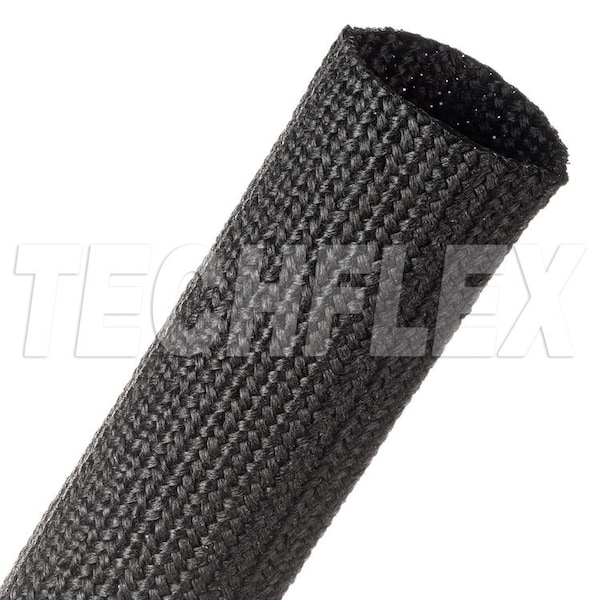 Braided Cable Sleeve, 1-1/2 in Inside Dia., 50 ft, Nylon, Black