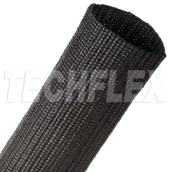 Braided Cable Sleeve, 2-3/16 in Inside Dia., 50 ft, Nylon, Black
