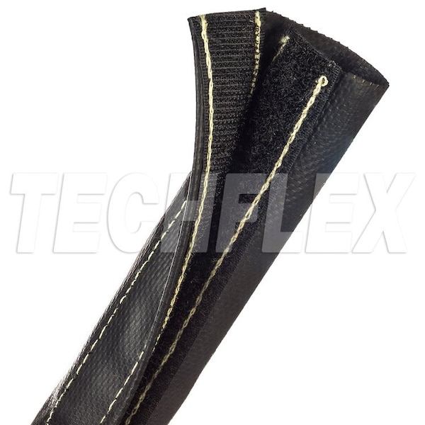 Cable Wrap, 1 in Inside Dia., 25 ft, Black
