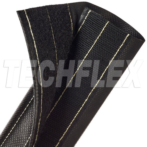 Cable Wrap, 2 in Inside Dia., 25 ft, Black