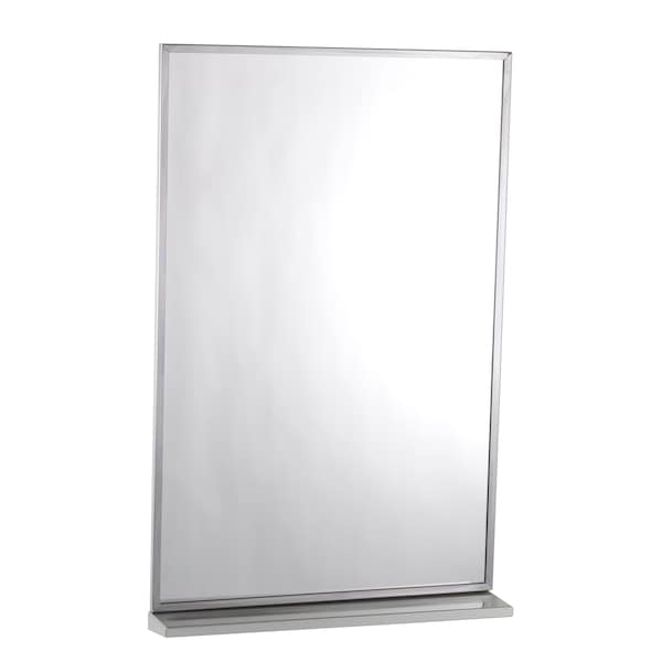 Channel-Framed Mirror/Shelf Combination