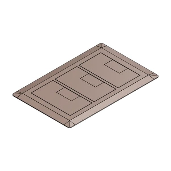 Box Cover, Floor Box Type, 3 Gang, Non-Metallic