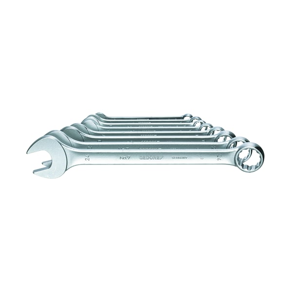 Combination Wrench Set, 8 pcs., 10-24mm, Wrench Head Sizes: 10mm to 24mm