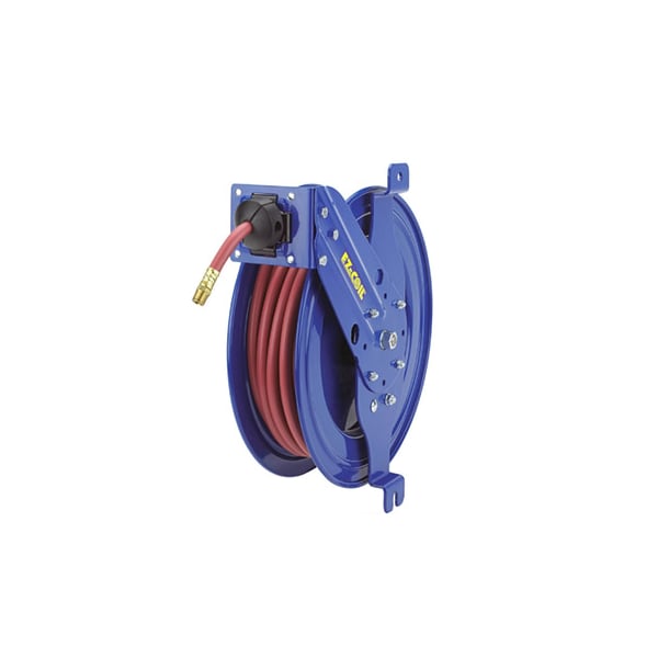 Side Mount Reel with Guide Arm, 1/2" Hose Diameter, 25 ft. Length, Carbon Steel