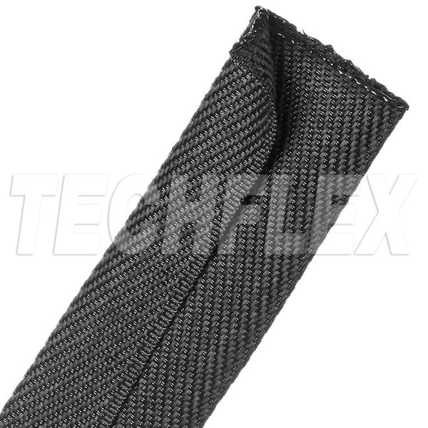 Cable Wrap, 1-1/2 in Inside Dia., 25 ft, Polyester, Black