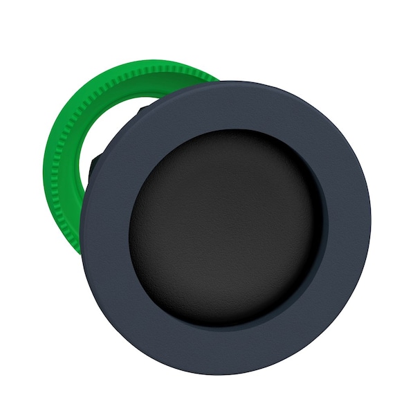 Harmony XB5, Antimicrobial Flush mounted push button head, plastic, recessed, black, ˜30, spring return, unmarked, dark grey bezel