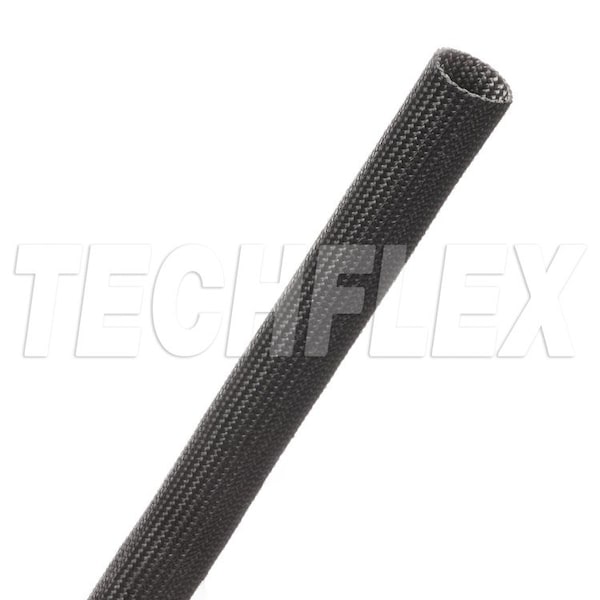 Braided Cable Sleeve, 3/8 in Inside Dia., 0.39 in Max Bundle Dia., 50 ft, Fiberglass, Black