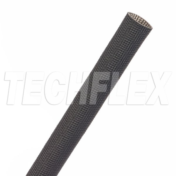 Braided Cable Sleeve, 7/16 in Inside Dia., 0.462 in Max Bundle Dia., 50 ft, Fiberglass, Black