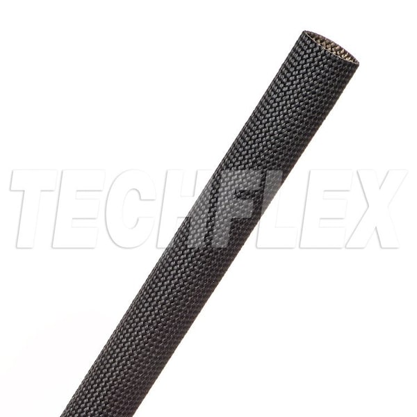 Braided Cable Sleeve, 5/8 in Inside Dia., 0.655 in Max Bundle Dia., 50 ft, Fiberglass, Black