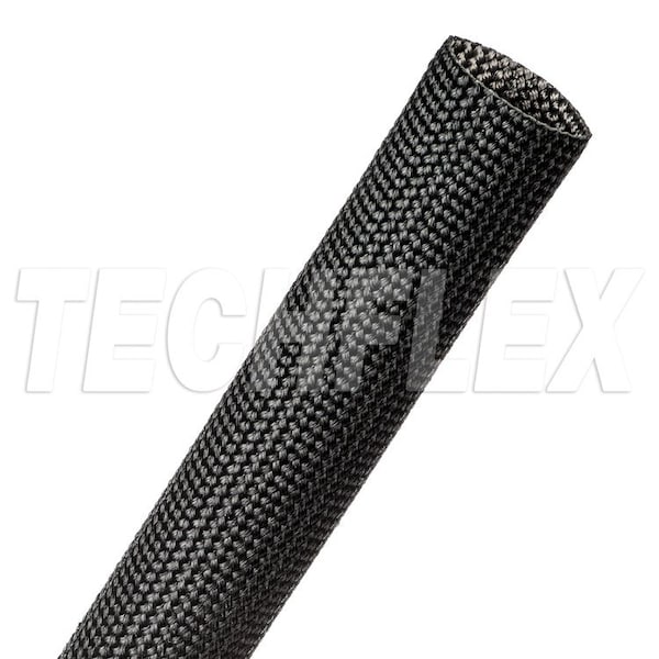 Braided Cable Sleeve, Fiberglass, Black