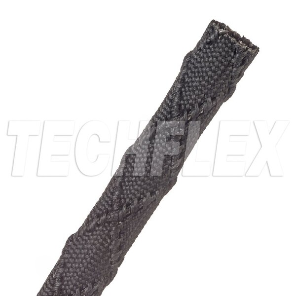 Braided Cable Sleeve, 1/2 in Inside Dia., 7/8 in Max Bundle Dia., 50 ft, Fiberglass, Black