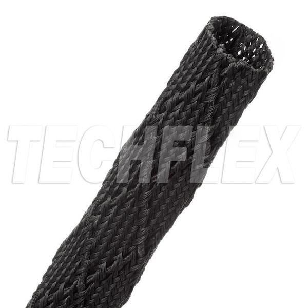 Braided Cable Sleeve, 1 in Inside Dia., 2-1/2 in Max Bundle Dia., 50 ft, Fiberglass, Black