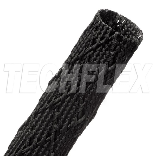 Braided Cable Sleeve, 1-1/4 in Inside Dia., 3-3/8 in Max Bundle Dia., 25 ft, Fiberglass, Black