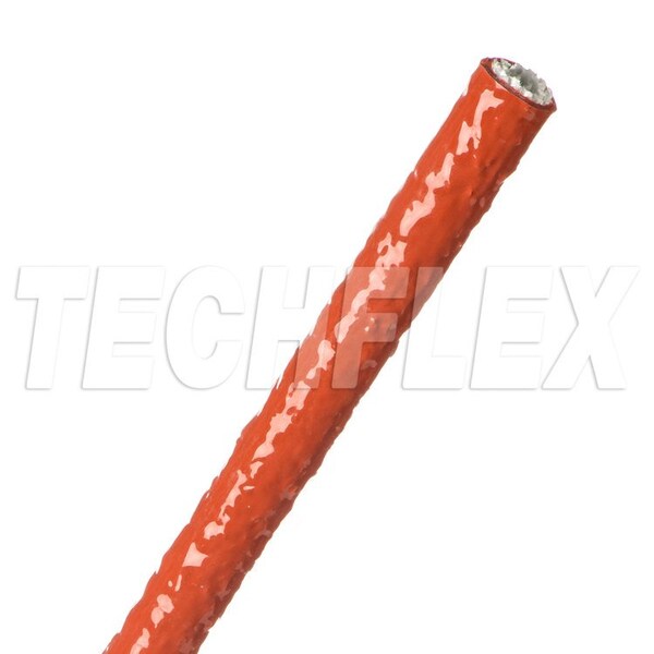 Braided Cable Sleeve, 1/4 in Inside Dia., 50 ft, Fiberglass, Red