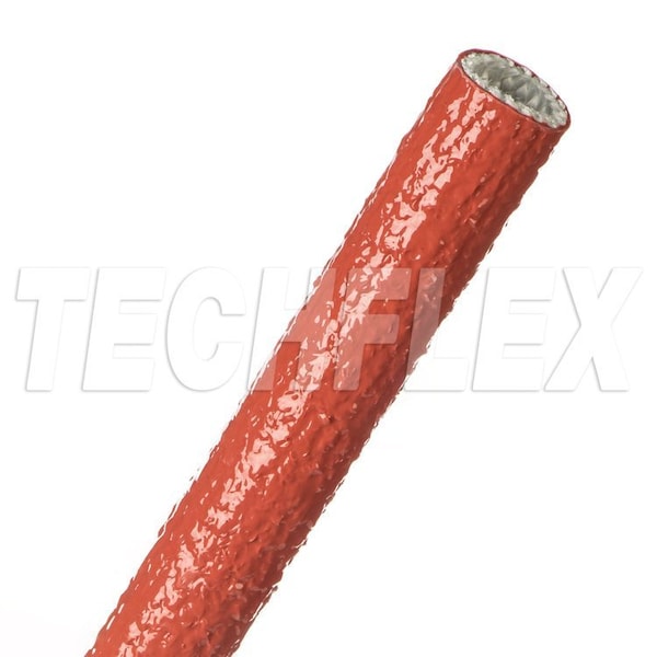 Braided Cable Sleeve, 5/8 in Inside Dia., 50 ft, Fiberglass, Red