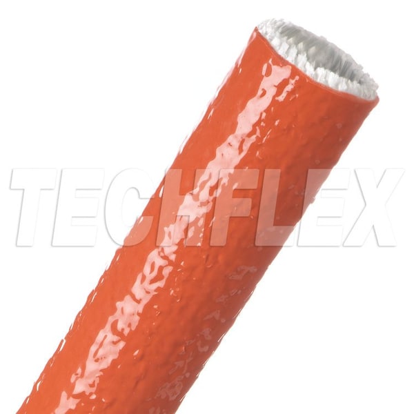 Braided Cable Sleeve, 1-1/4 in Inside Dia., 25 ft, Fiberglass, Red
