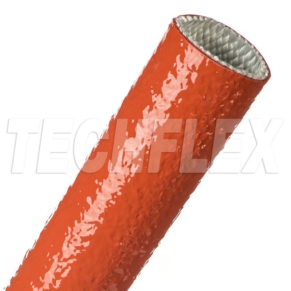 Braided Cable Sleeve, 1-3/8 in Inside Dia., 25 ft, Fiberglass, Red