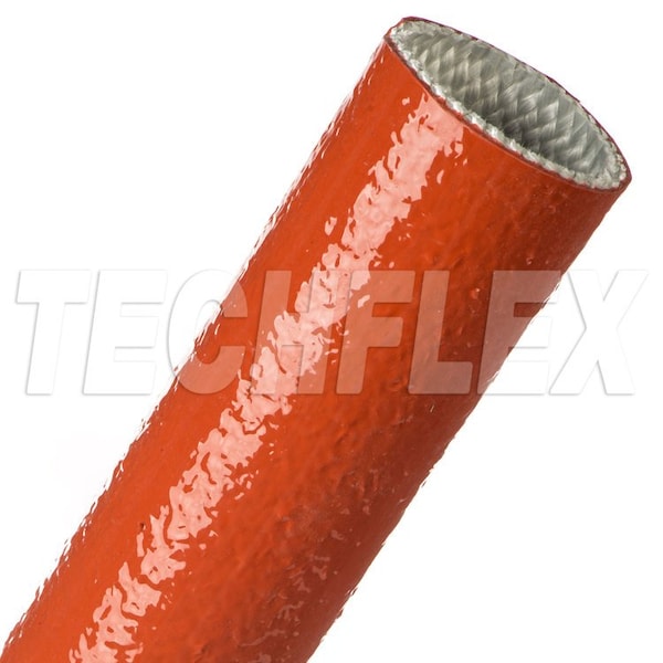 Braided Cable Sleeve, 1-1/2 in Inside Dia., 25 ft, Fiberglass, Red