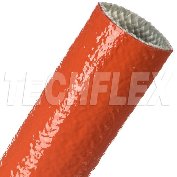 Braided Cable Sleeve, 1-3/4 in Inside Dia., 25 ft, Fiberglass, Red